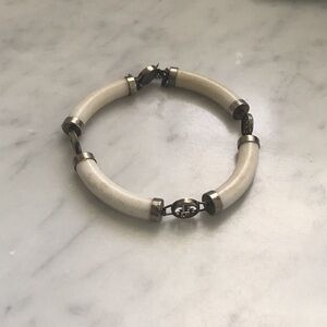 Elegant Cream and Silver Bracelet